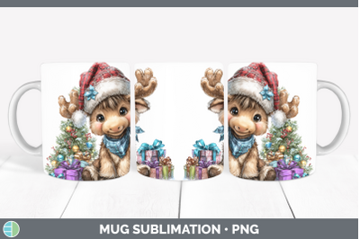 Moose Mug Wrap Woodland Christmas Santa Sublimation Coffee C