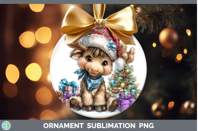Moose Ornament Woodland Christmas Santa Sublimation Bauble D