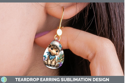 Moose Teardrop Earrings Woodland Christmas Santa Sublimation