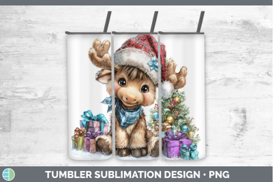 Moose Tumbler Woodland Christmas Santa Sublimation 20 oz Ski