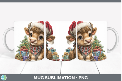 Musk Ox Mug Wrap Woodland Christmas Santa Sublimation Coffee