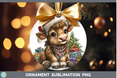 Musk Ox Ornament Woodland Christmas Santa Sublimation Bauble