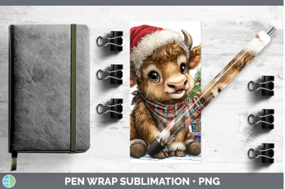 Musk Ox Pen Wrap Woodland Christmas Santa Sublimation Pen De