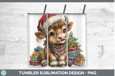 Musk Ox Tumbler Woodland Christmas Santa Sublimation 20 oz S