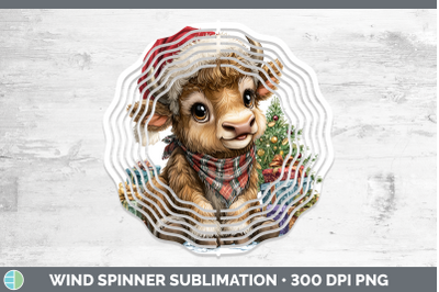 Musk Ox Wind Spinner Woodland Christmas Santa Sublimation Sp