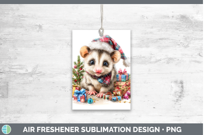 Opossum Air Freshener Woodland Christmas Santa Sublimation C