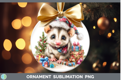 Opossum Ornament Woodland Christmas Santa Sublimation Bauble