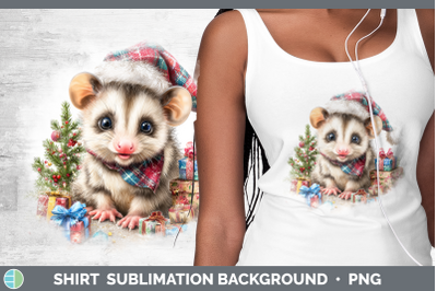 Opossum Shirt Woodland Christmas Santa Sublimation Backgroun