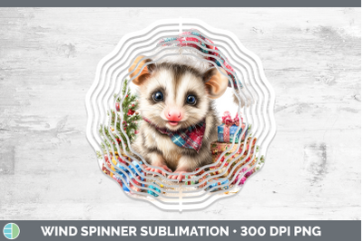 Opossum Wind Spinner Woodland Christmas Santa Sublimation Sp