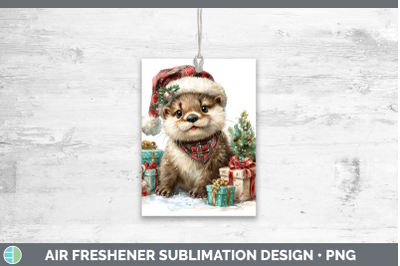 Otter Air Freshener Woodland Christmas Santa Sublimation Car
