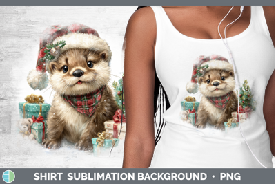 Otter Shirt Woodland Christmas Santa Sublimation Background