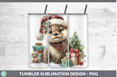 Otter Tumbler Woodland Christmas Santa Sublimation 20 oz Ski