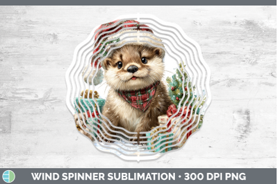 Otter Wind Spinner Woodland Christmas Santa Sublimation Spin