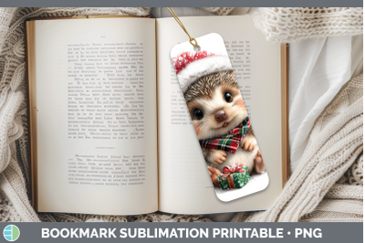 Porcupine Bookmark Woodland Christmas Santa Sublimation Prin