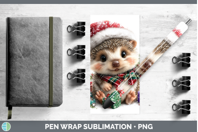 Porcupine Pen Wrap Woodland Christmas Santa Sublimation Pen