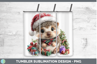 Porcupine Tumbler Woodland Christmas Santa Sublimation 20 oz