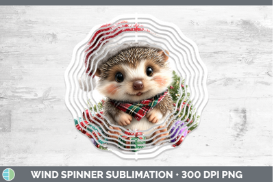 Porcupine Wind Spinner Woodland Christmas Santa Sublimation
