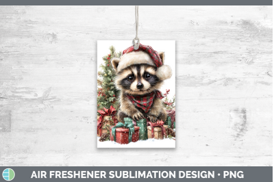 Raccoon Air Freshener Woodland Christmas Santa Sublimation C