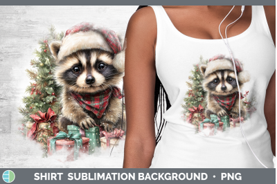 Raccoon Shirt Woodland Christmas Santa Sublimation Backgroun