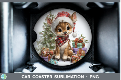 Reindeer Car Coaster Woodland Christmas Santa Sublimation Dr