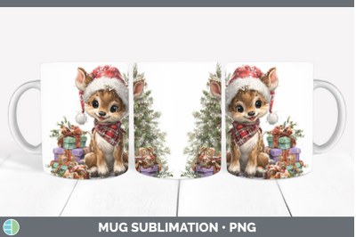 Reindeer Mug Wrap Woodland Christmas Santa Sublimation Coffe