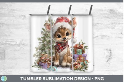 Reindeer Tumbler Woodland Christmas Santa Sublimation 20 oz