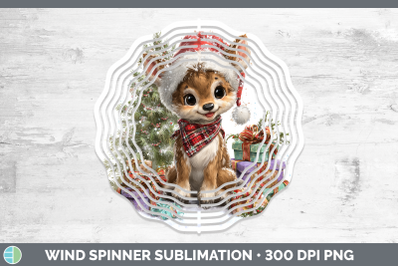 Reindeer Wind Spinner Woodland Christmas Santa Sublimation S