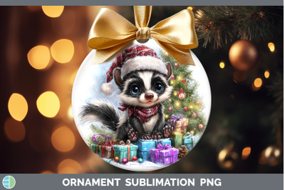 Skunk Ornament Woodland Christmas Santa Sublimation Bauble D