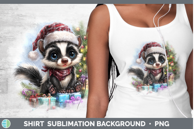 Skunk Shirt Woodland Christmas Santa Sublimation Background