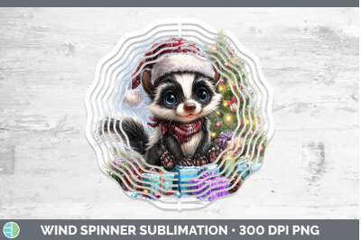 Skunk Wind Spinner Woodland Christmas Santa Sublimation Spin