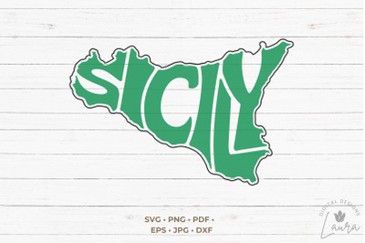 Sicily Word Art SVG cut file