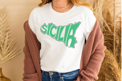 Sicilia Word Art SVG cut file