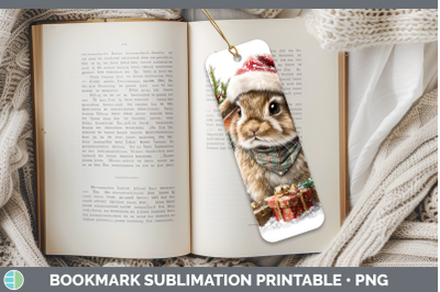 Snowshoe Hare Bookmark Woodland Christmas Santa Sublimation