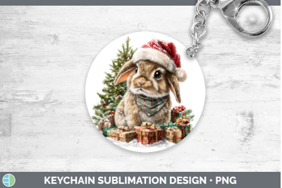 Snowshoe Hare Keychain Woodland Christmas Santa Sublimation