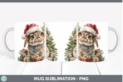 Snowshoe Hare Mug Wrap Woodland Christmas Santa Sublimation