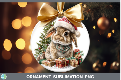 Snowshoe Hare Ornament Woodland Christmas Santa Sublimation