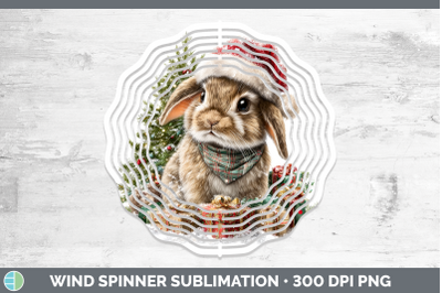 Snowshoe Hare Wind Spinner Woodland Christmas Santa Sublimat