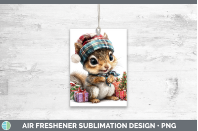 Squirrel Air Freshener Woodland Christmas Santa Sublimation