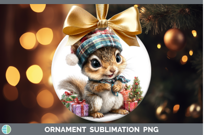 Squirrel Ornament Woodland Christmas Santa Sublimation Baubl