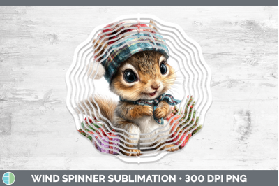 Squirrel Wind Spinner Woodland Christmas Santa Sublimation S