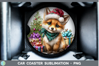 Fox Car Coaster Woodland Christmas Santa Sublimation Drink M