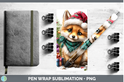 Fox Pen Wrap Woodland Christmas Santa Sublimation Pen Design