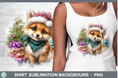 Fox Shirt Woodland Christmas Santa Sublimation Background De