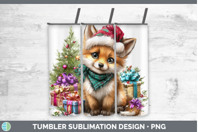 Fox Tumbler Woodland Christmas Santa Sublimation 20 oz Skinn