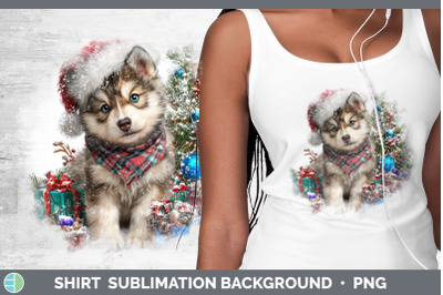 Wolf Shirt Woodland Christmas Santa Sublimation Background D