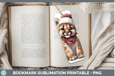 Cougar Bookmark Woodland Christmas Santa Sublimation Printab