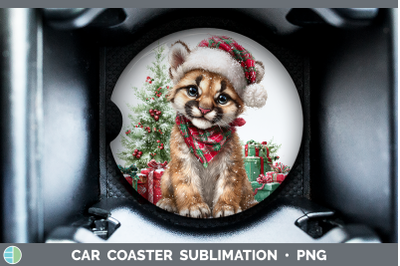 Cougar Car Coaster Woodland Christmas Santa Sublimation Drin