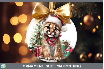 Cougar Ornament Woodland Christmas Santa Sublimation Bauble