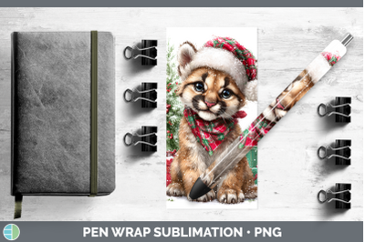 Cougar Pen Wrap Woodland Christmas Santa Sublimation Pen Des