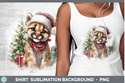 Cougar Shirt Woodland Christmas Santa Sublimation Background